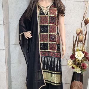 SHARARA DRESS AJRAKH BANDHANI DESIGN