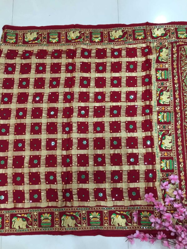 GAJISIK GHARCHOLA SAREE 0380 - Image 4