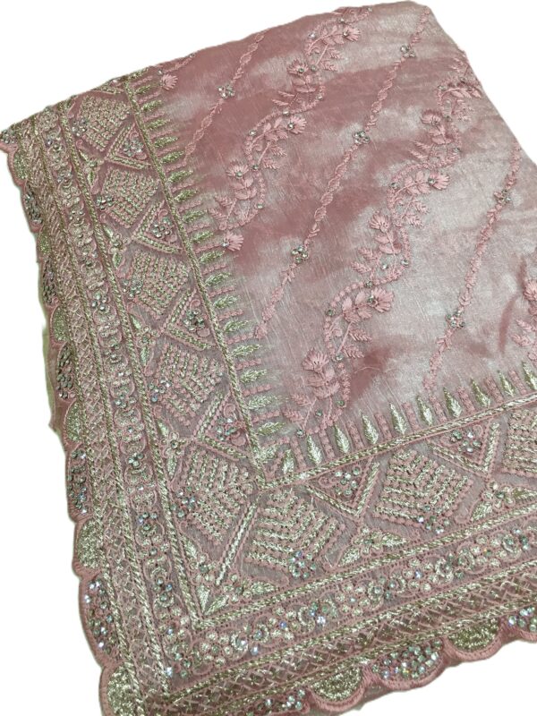 ORGANZA SILK SAREE LIGHT PINK