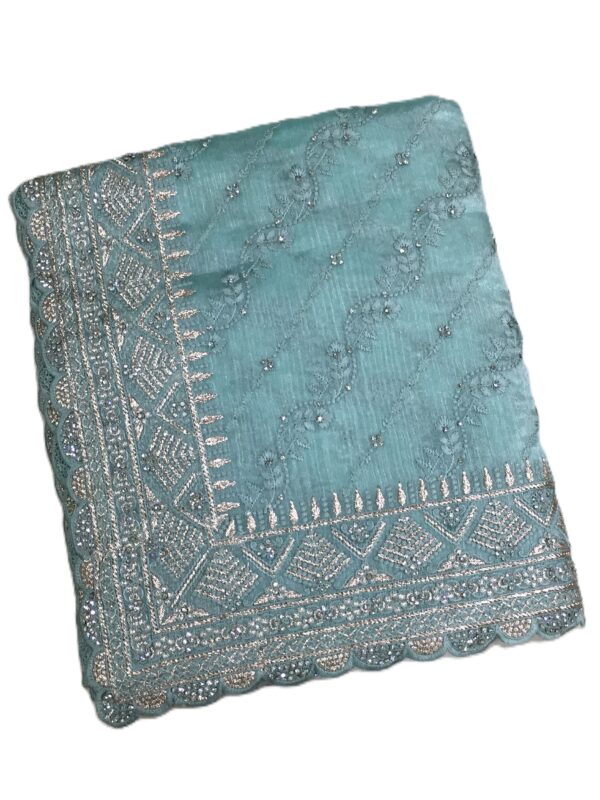 ORGANZA SILK SAREE SKY