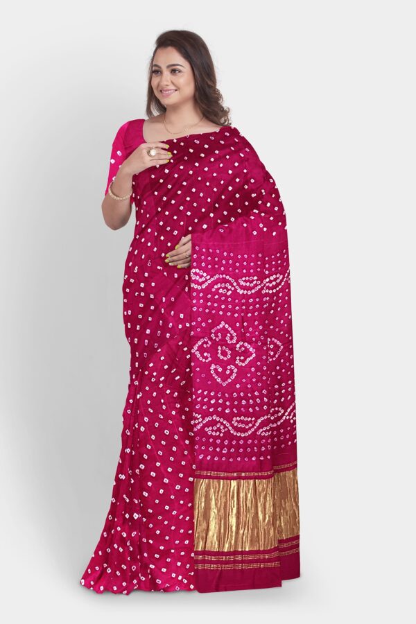 BANDHANI SAREE ART GAJI SILK PINK