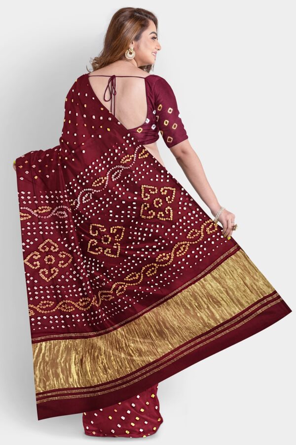 BANDHANI SAREE ART GAJI SILK PURPLE - Image 6