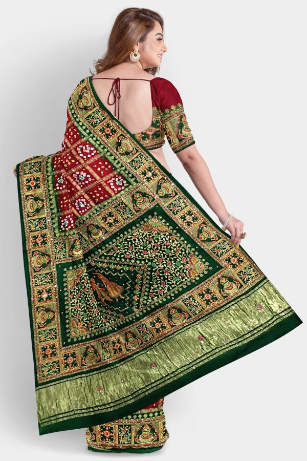 PURE SILK BANDHANI GHARCHOLA SAREE
