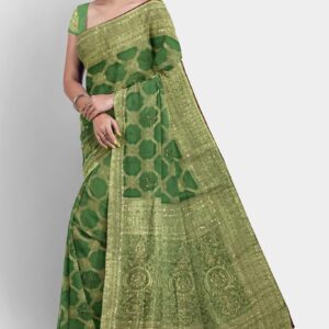 DOLA SSILK SAREE PISTA GREEN
