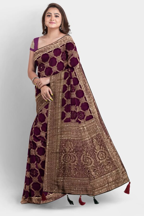 DOLA SILK SAREE PISTA GREEN - Image 11