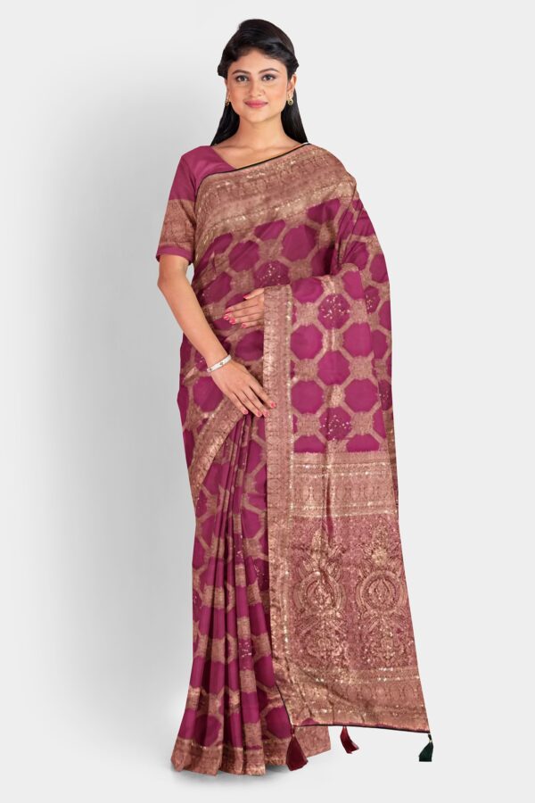 DOLA SILK SAREE PISTA GREEN - Image 9