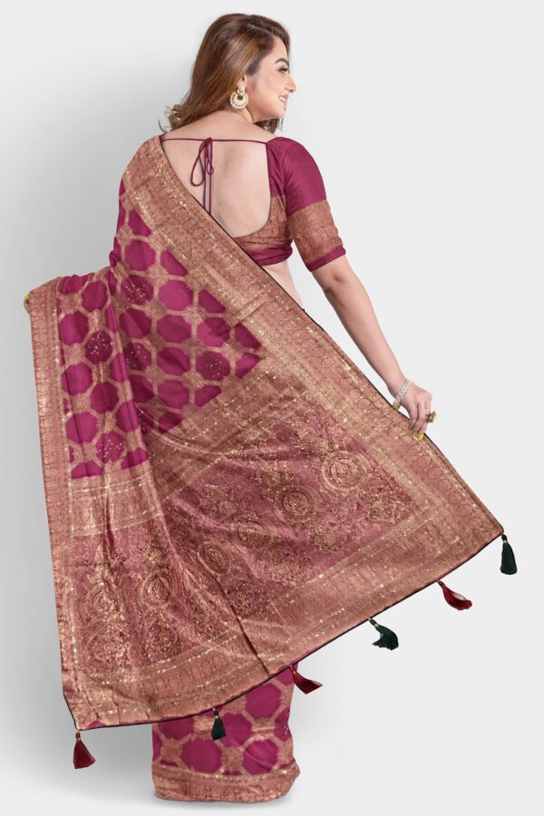 DOLA SILK SAREE PISTA GREEN - Image 10