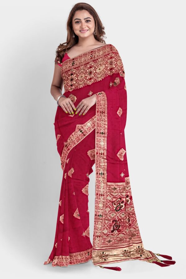 DOLA SILK SAREE PINK - Image 2