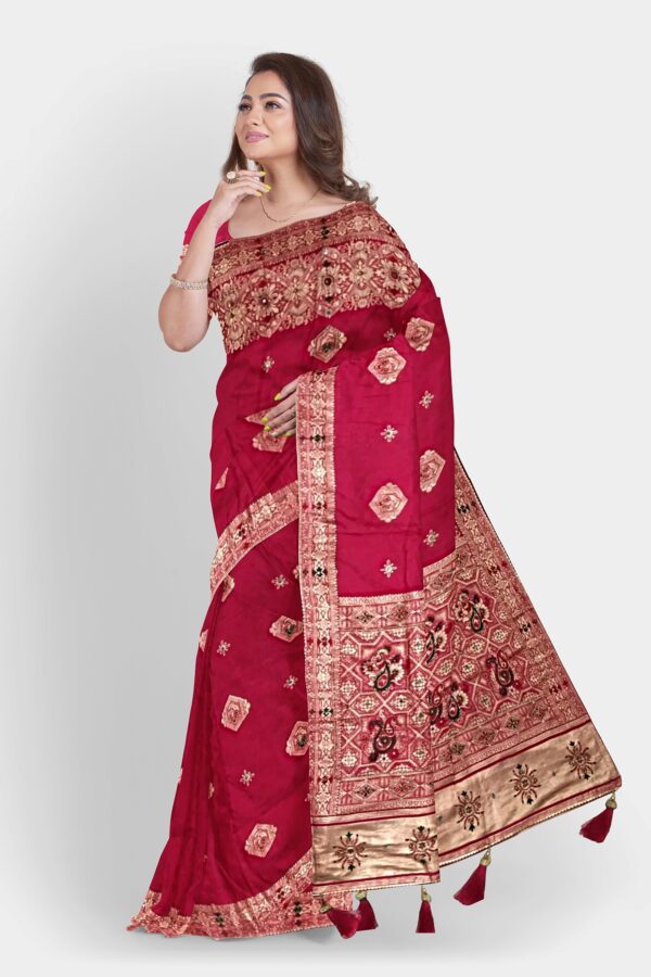 DOLA SILK SAREE PINK - Image 3
