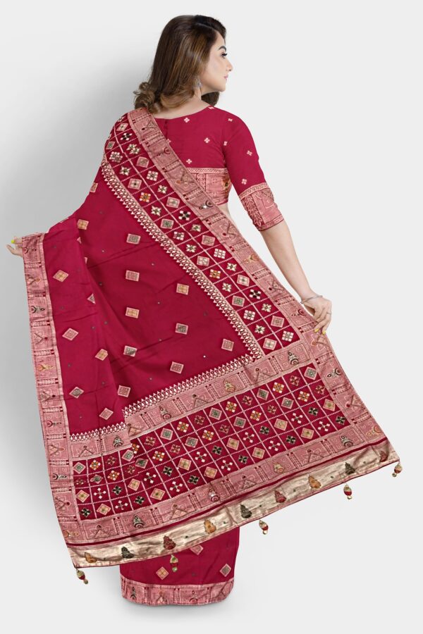 DOLA SILK SAREE PINK - Image 2