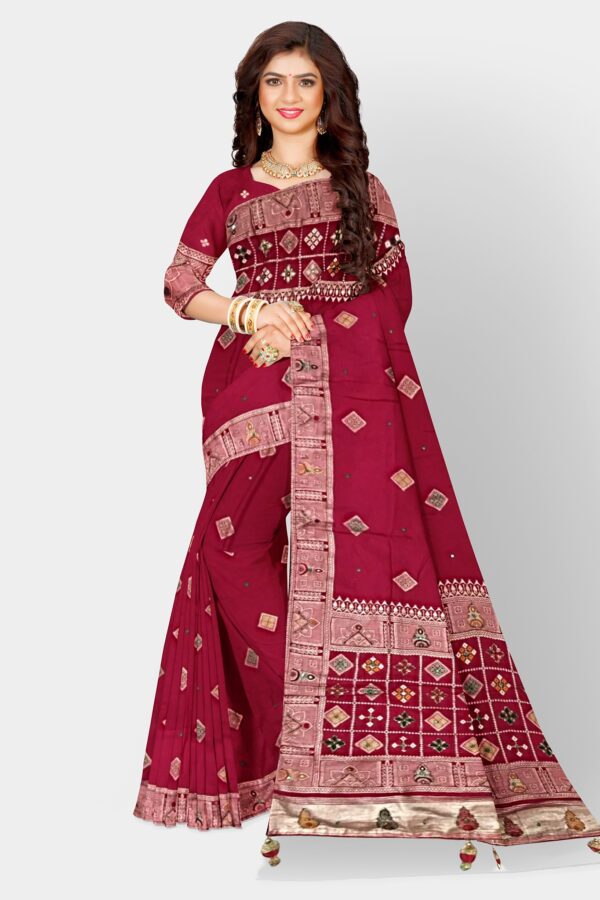 DOLA SILK SAREE PINK - Image 3