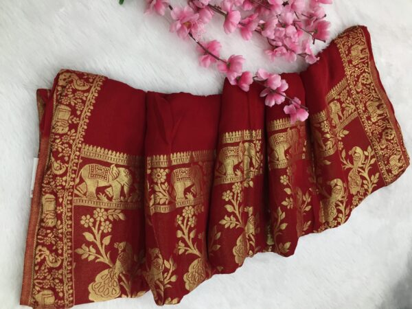 Exquisite Gala Border Gaji Silk Saree - Image 9