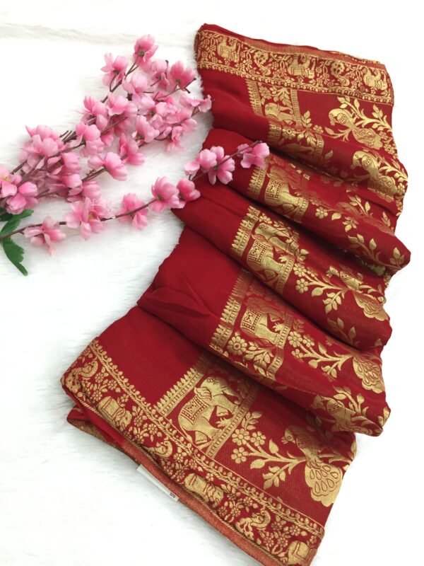 Exquisite Gala Border Gaji Silk Saree
