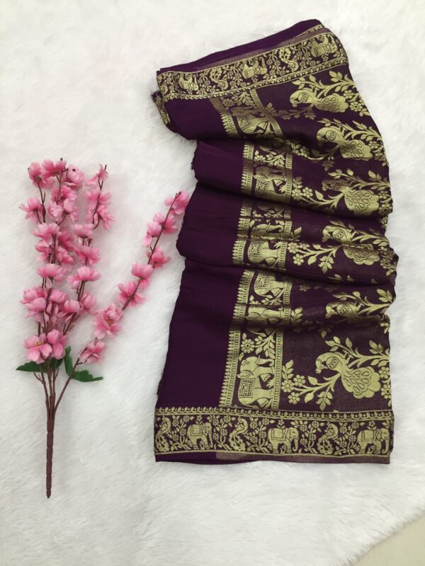 Exquisite Gala Border Gaji Silk Saree - Image 7