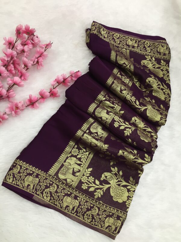 Exquisite Gala Border Gaji Silk Saree