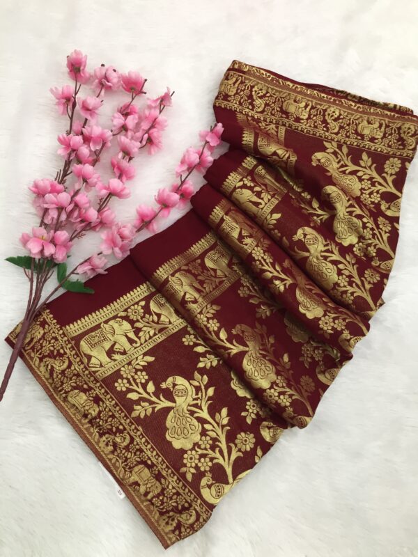 Exquisite Gala Border Gaji Silk Saree